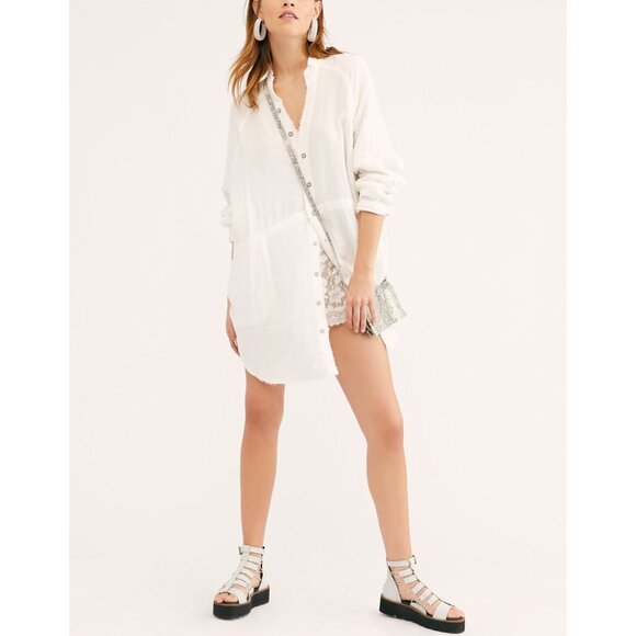 🎉LAST CHANCE🎉 FREE PEOPLE We The Free Summer Daydream Buttondown / White - Picture 15 of 16